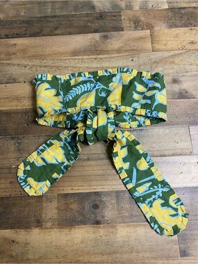 Farm Rio Foliage Yellow and Green Tie Back Crop Top